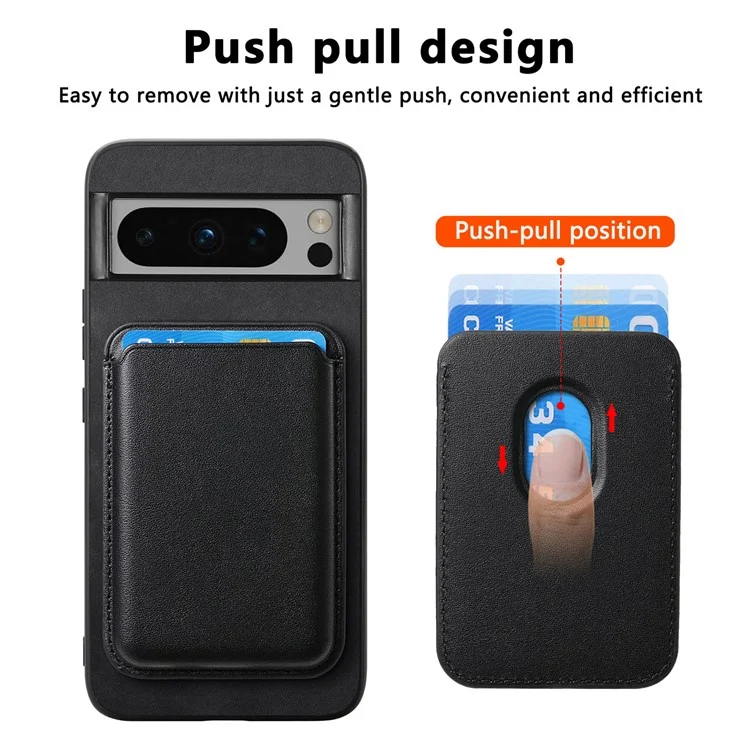 B2 Per Google Pixel 8 Pro Custodia Portacard Borsa Copertina Magnetica del Telefono Staccabile 2-in-1 - Nero