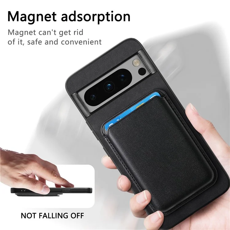 B2 Per Google Pixel 8 Pro Custodia Portacard Borsa Copertina Magnetica del Telefono Staccabile 2-in-1 - Nero