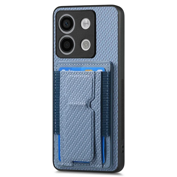 C1-13 para Xiaomi Poco X6 5G / Redmi Note 13 Pro 5G Funda con Soporte para Tarjetas, Tapa Trasera de Piel - Azul