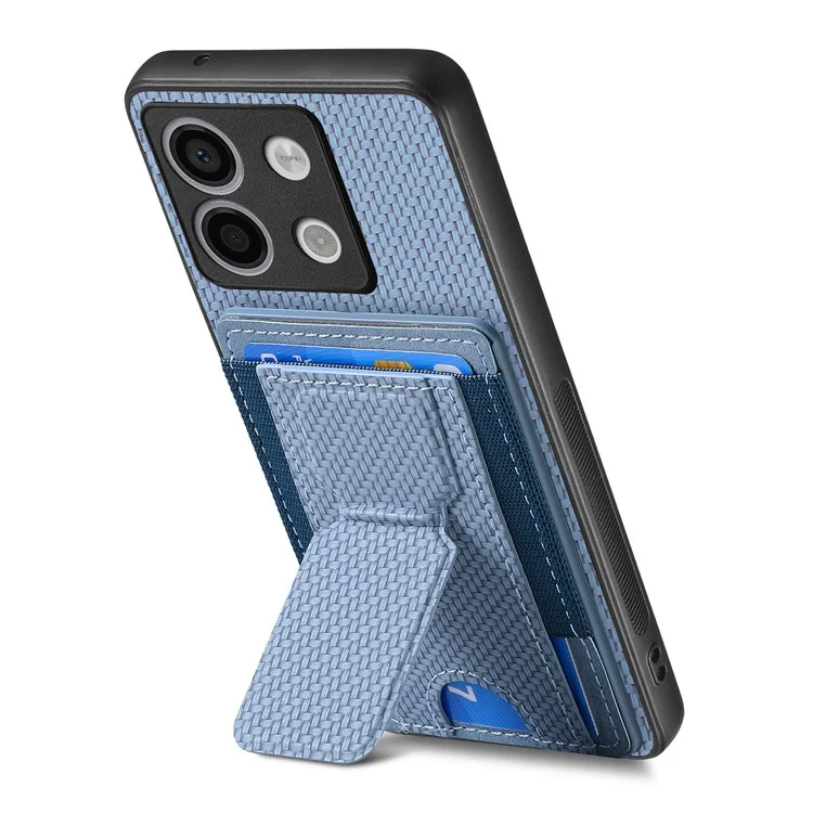 C1-13 para Xiaomi Poco X6 5G / Redmi Note 13 Pro 5G Funda con Soporte para Tarjetas, Tapa Trasera de Piel - Azul