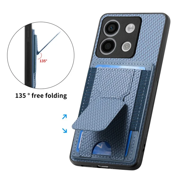 C1-13 para Xiaomi Poco X6 5G / Redmi Note 13 Pro 5G Funda con Soporte para Tarjetas, Tapa Trasera de Piel - Azul