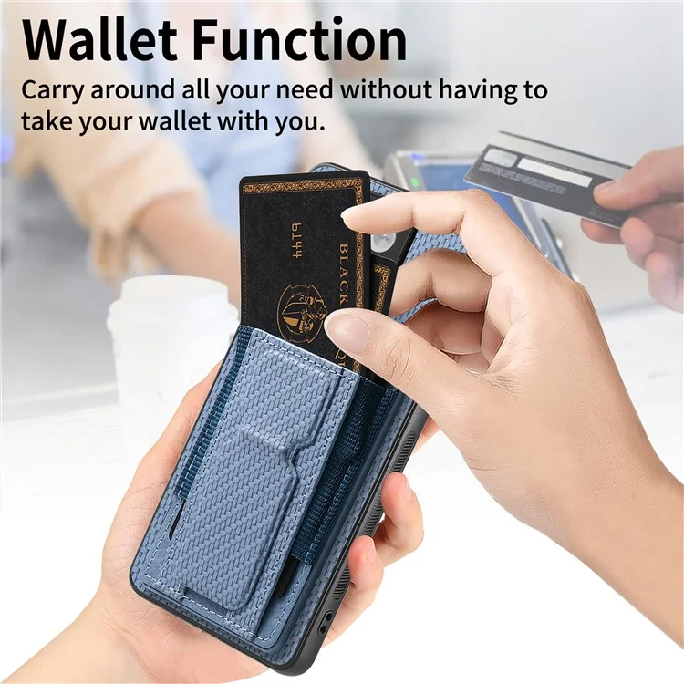 C1-13 para Xiaomi Poco X6 5G / Redmi Note 13 Pro 5G Funda con Soporte para Tarjetas, Tapa Trasera de Piel - Azul