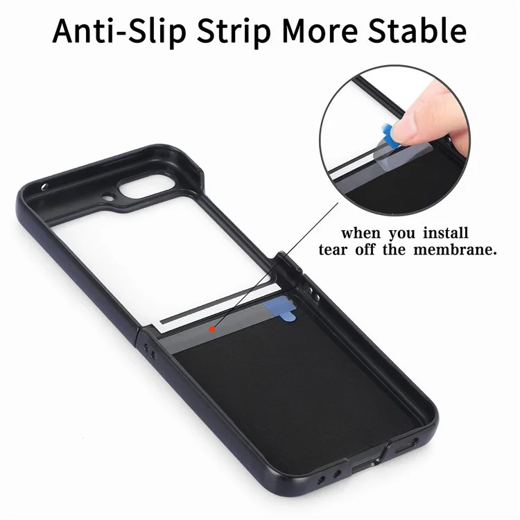 Pour Samsung Galaxy Z Flip6 5G Étui Vintage Cuir+PC Ajustement Slim Housse de Téléphone - Marron