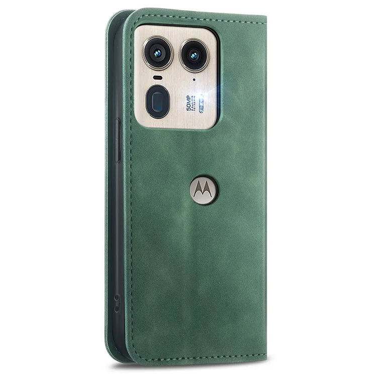 Для Motorola Edge 50 Ultra 5G / Moto X50 Ultra 5G Чехол Слоты для карт Кожа с тактильным ощущением Кожаный чехол для телефона - Зеленый