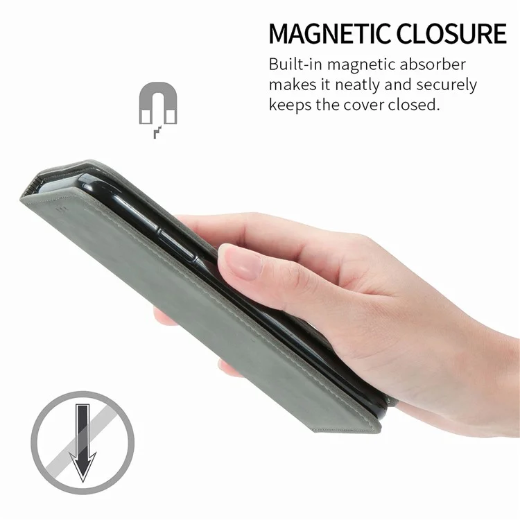 For Motorola Edge 50 Pro 5G Phone Case Skin-Touch Card Slots PU Leather Folio Flip Cover - Grey