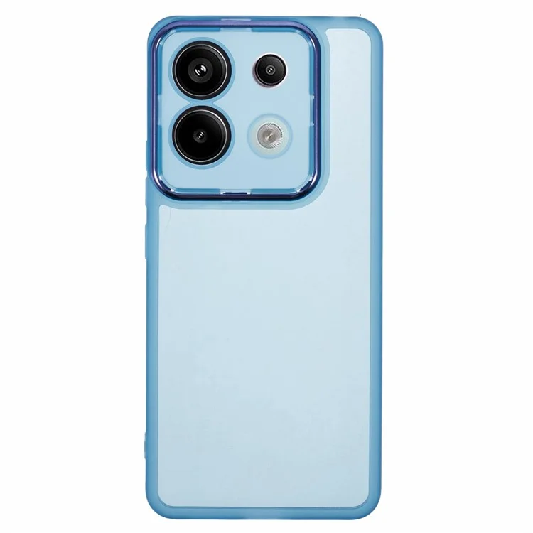 Funda para Xiaomi Poco X6 5G / Redmi Note 13 Pro 5G de la serie DKSM, con marco de cámara chapado en metal y cubierta de TPU - Cian transparente