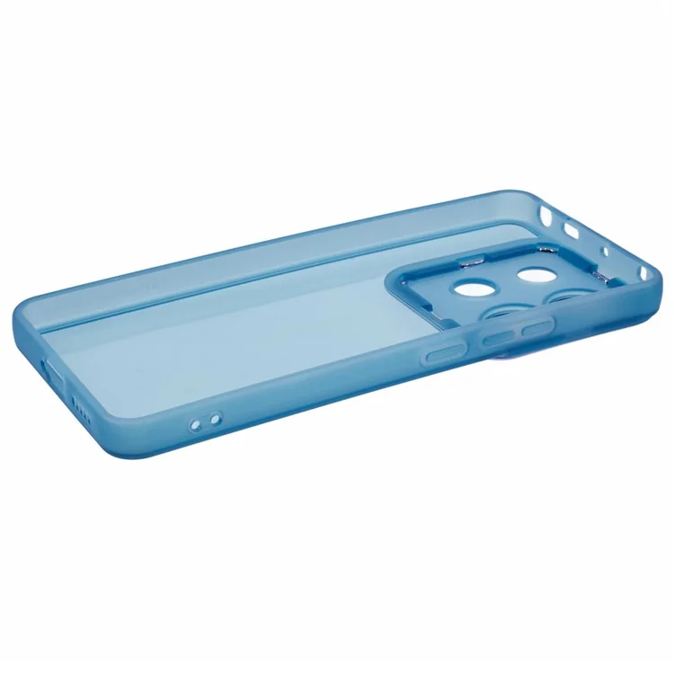 Funda para Xiaomi Poco X6 5G / Redmi Note 13 Pro 5G de la serie DKSM, con marco de cámara chapado en metal y cubierta de TPU - Cian transparente