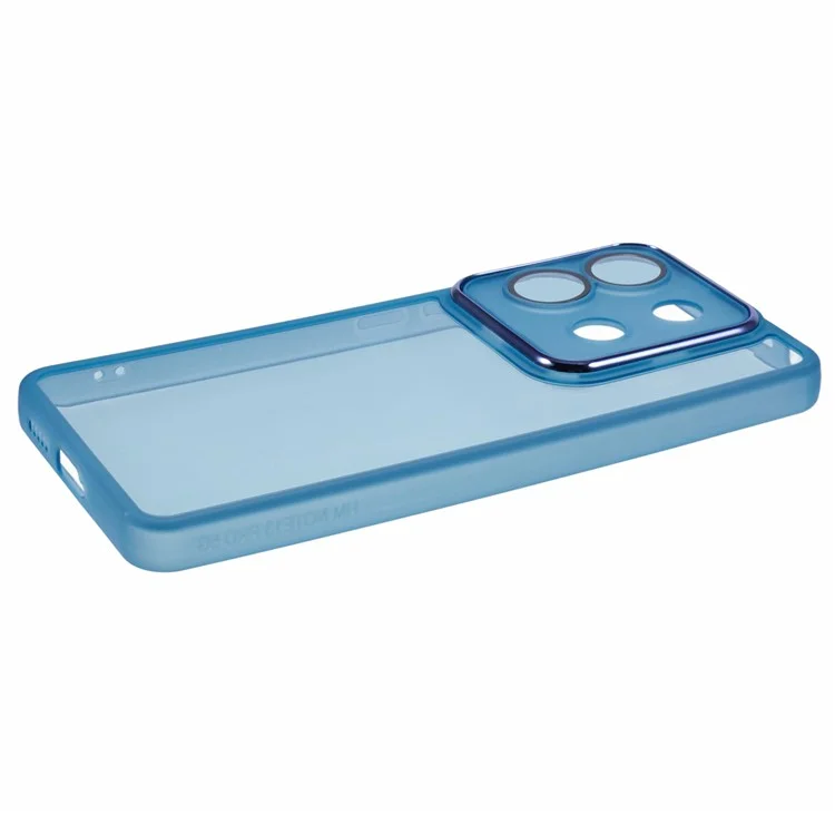 Funda para Xiaomi Poco X6 5G / Redmi Note 13 Pro 5G de la serie DKSM, con marco de cámara chapado en metal y cubierta de TPU - Cian transparente
