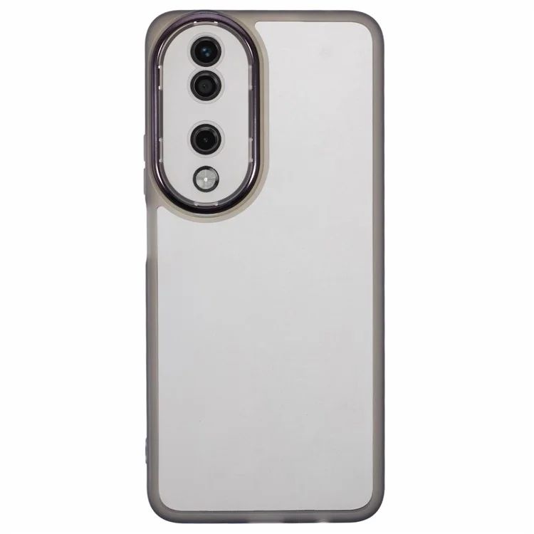 DKSM-Serie für Honor X7b 4G / Play 50 Plus 5G-Hülle, Kamerarahmen aus Elektroplattierung, TPU-Handyhülle - Transparent Schwarz