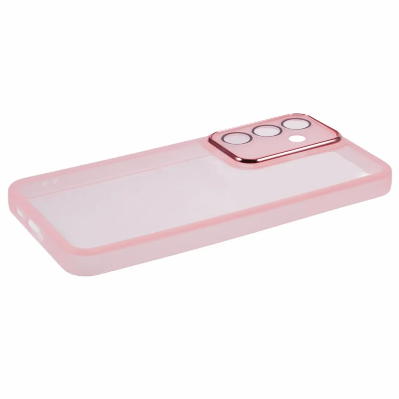 DKSM Series Para Capa do Samsung Galaxy S24 FE Estrutura de Câmera Eletroquímica TPU Capa de Telefone - Pink Transparente