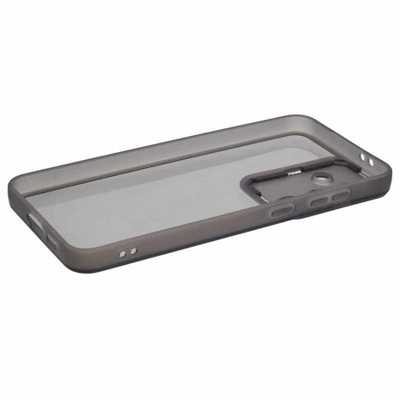 DKSM Series For Samsung Galaxy S24 FE Case Electroplated Camera Frame TPU Phone Cover - Transparent Black