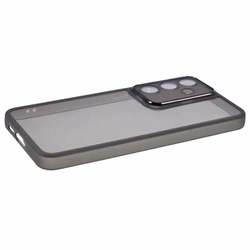 DKSM Series For Samsung Galaxy S24 FE Case Electroplated Camera Frame TPU Phone Cover - Transparent Black
