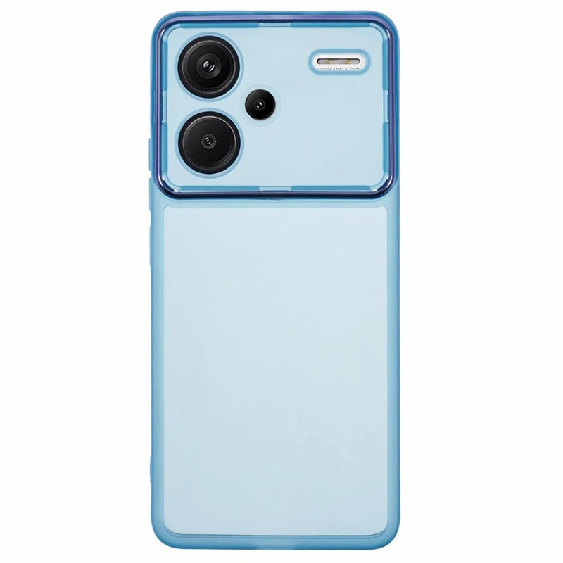 DKSM Series For Xiaomi Redmi Note 13 Pro+ 5G Case Electroplated Camera Frame TPU Phone Cover - Transparent Cyan