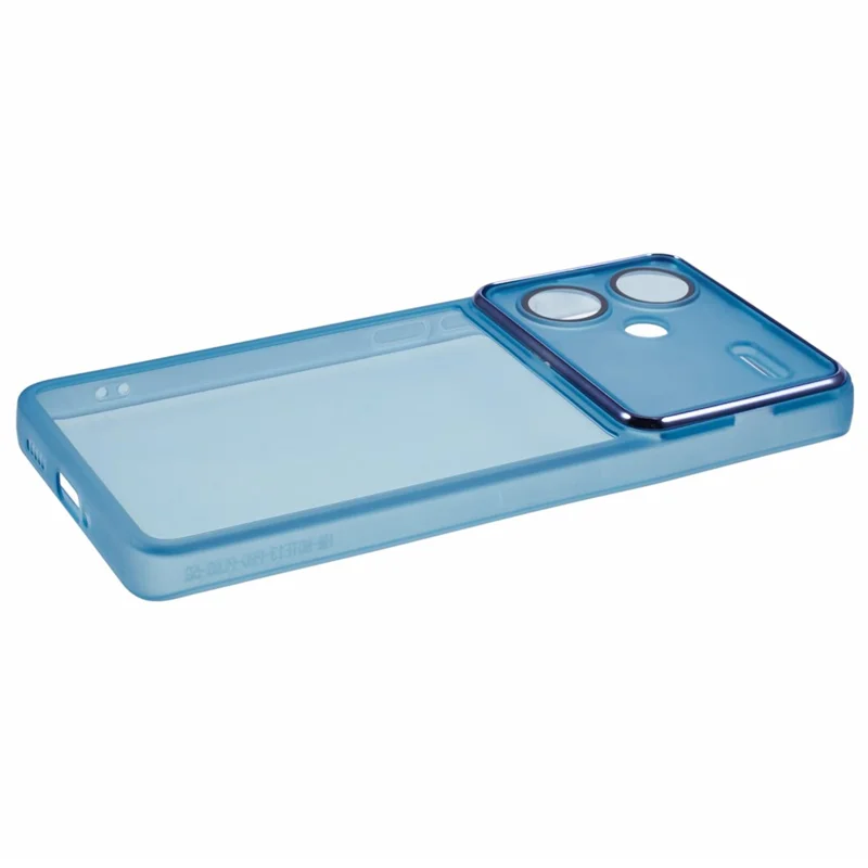 DKSM Series For Xiaomi Redmi Note 13 Pro+ 5G Case Electroplated Camera Frame TPU Phone Cover - Transparent Cyan