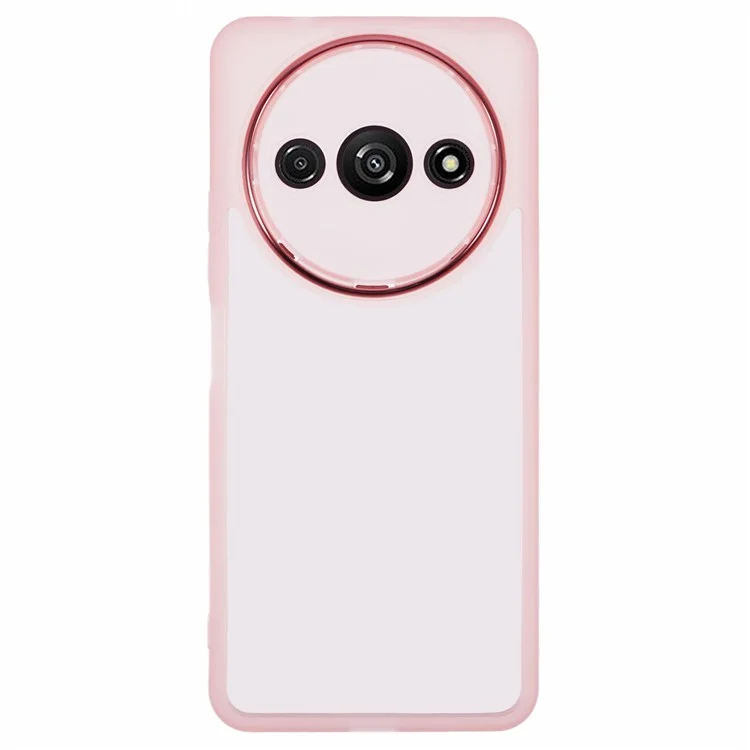 DKSM Series For Xiaomi Poco C61 4G / Redmi A3 4G Case Electroplated Camera Frame TPU Phone Cover - Transparent Pink