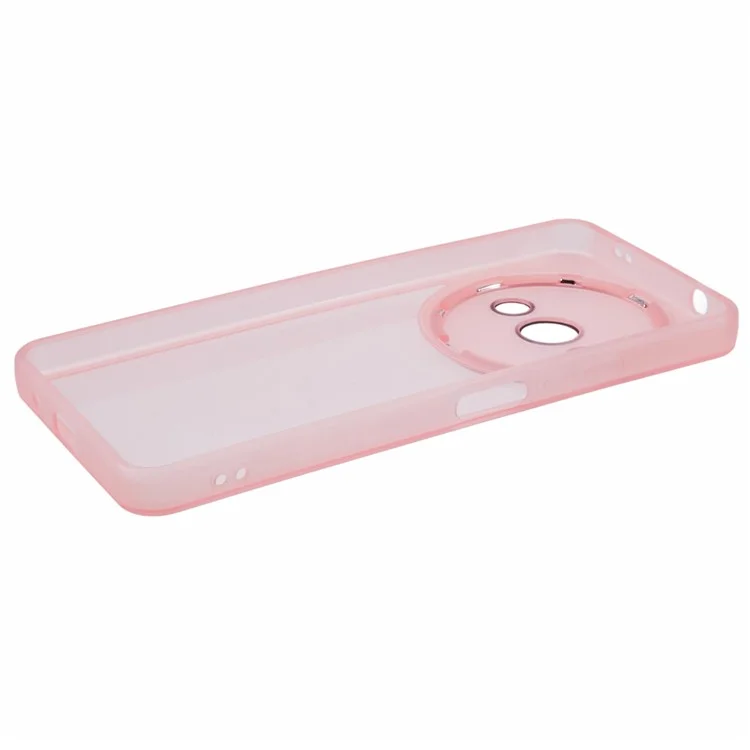 DKSM Series For Xiaomi Poco C61 4G / Redmi A3 4G Case Electroplated Camera Frame TPU Phone Cover - Transparent Pink