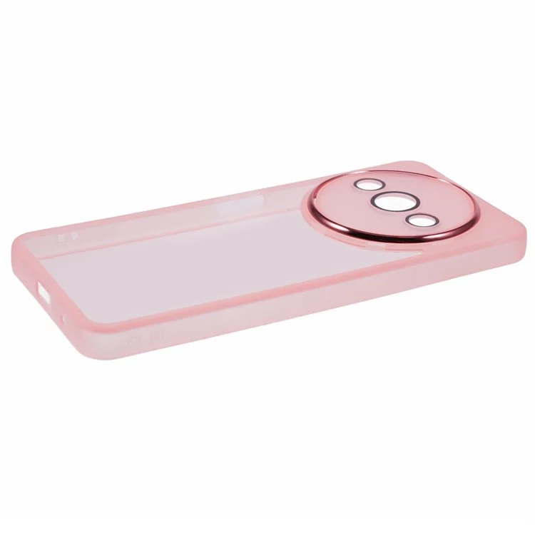 DKSM Series For Xiaomi Poco C61 4G / Redmi A3 4G Case Electroplated Camera Frame TPU Phone Cover - Transparent Pink