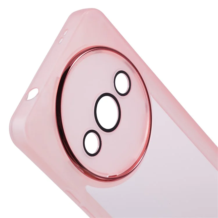 DKSM Series For Xiaomi Poco C61 4G / Redmi A3 4G Case Electroplated Camera Frame TPU Phone Cover - Transparent Pink