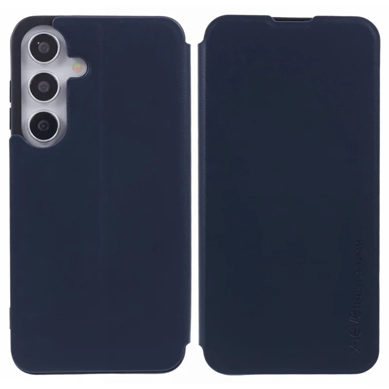 X-LEVEL Colorful-2 Series For Samsung Galaxy S24+ Case Magnetic Absorption Leather Phone Cover - Dark Blue