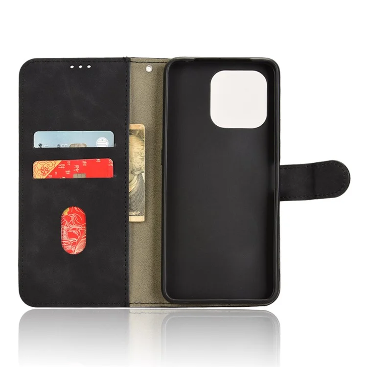 For Umidigi G6 Case Skin Touch Feeling Wallet PU Leather Phone Cover - Black