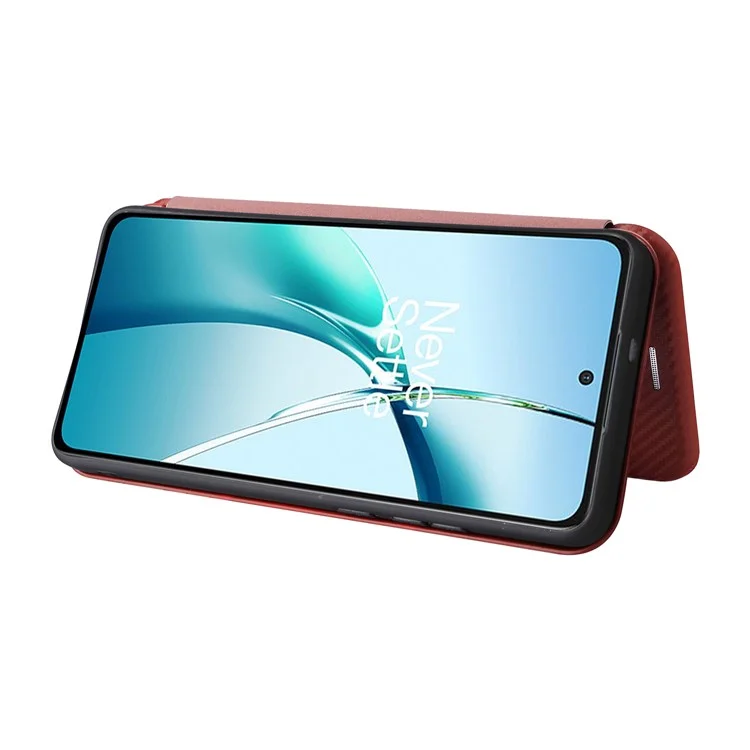 Для OnePlus Nord CE4 Lite 5G / Oppo K12x 5G (Китай) Чехол с держателем для карт из искусственной кожи Чехол для телефона с магнитным закрытием - коричневый