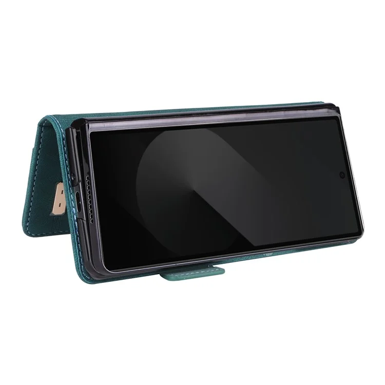 For Samsung Galaxy Z Fold6 5G Case Wallet Leather Folding Phone Cover Hardware Decor - Blue
