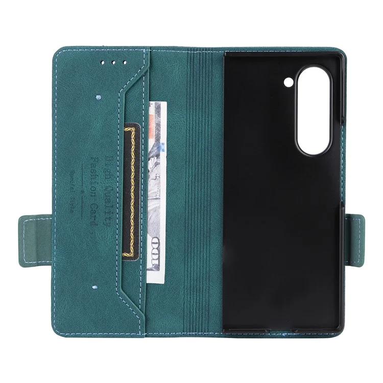 For Samsung Galaxy Z Fold6 5G Case Wallet Leather Folding Phone Cover Hardware Decor - Blue