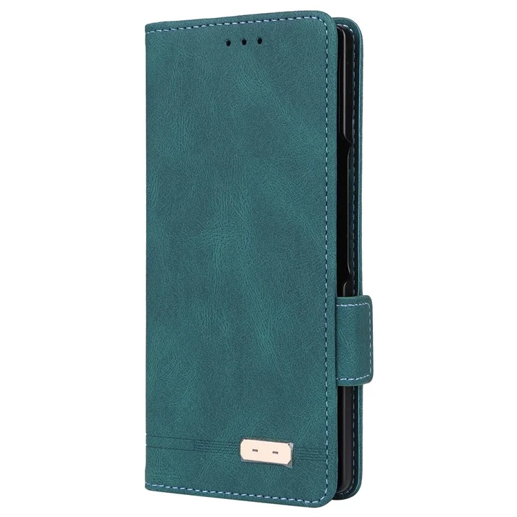 For Samsung Galaxy Z Fold6 5G Case Wallet Leather Folding Phone Cover Hardware Decor - Blue