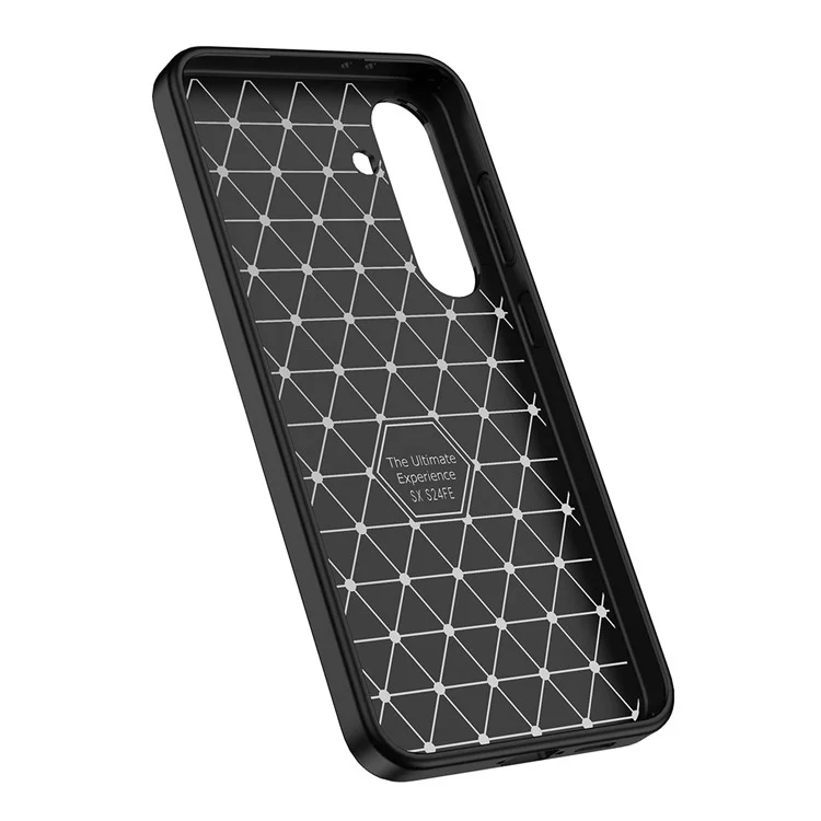 Para Samsung Galaxy S24 FE Case Litchi Texture TPU Flexible Phone Cover - Preto