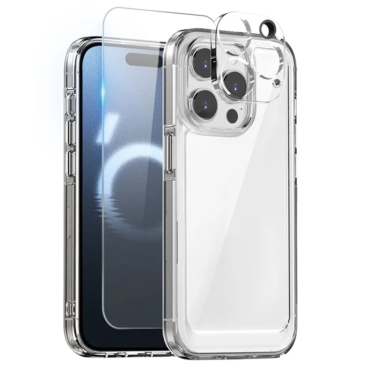 Estuche para iPhone 16 Pro Max de NORTHJO, con cubierta de teléfono de PC+TPU, protector de pantalla y película para lente.