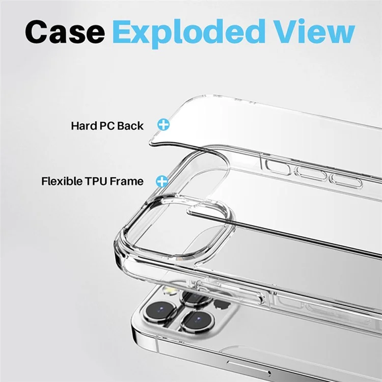 Estuche para iPhone 16 Pro Max de NORTHJO, con cubierta de teléfono de PC+TPU, protector de pantalla y película para lente.