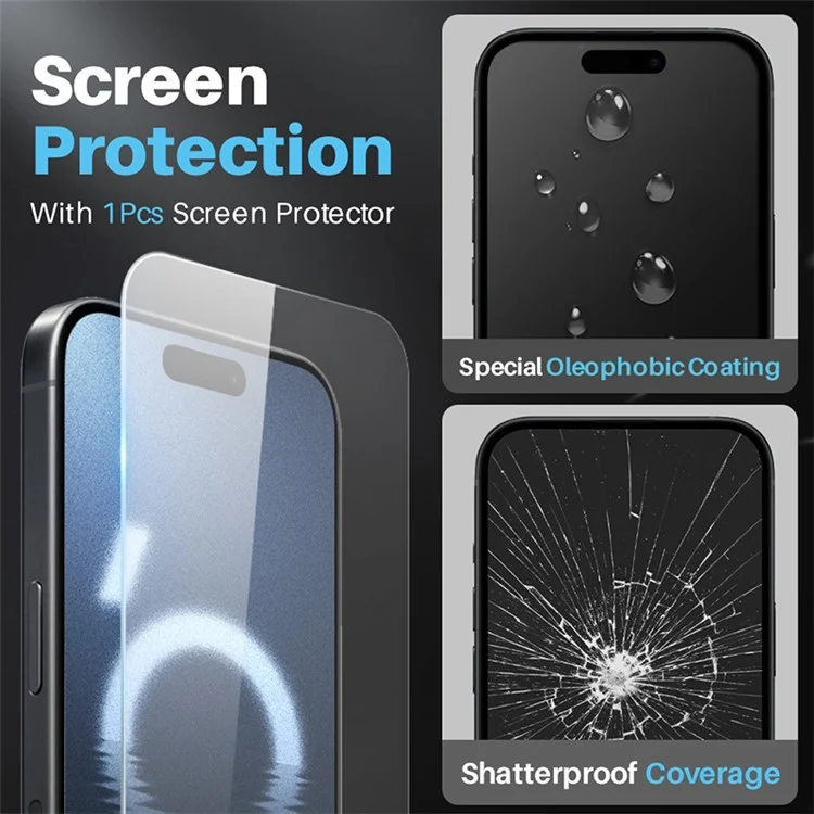 Estuche para iPhone 16 Pro Max de NORTHJO, con cubierta de teléfono de PC+TPU, protector de pantalla y película para lente.