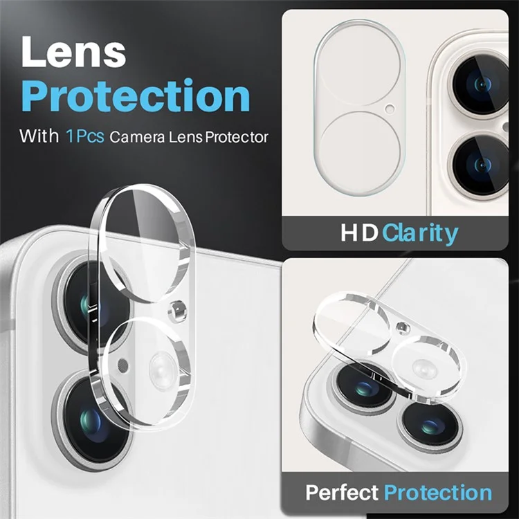 NORTHJO For iPhone 16 Case Transparent PC+TPU Phone Cover Set with Screen Film, Lens Film