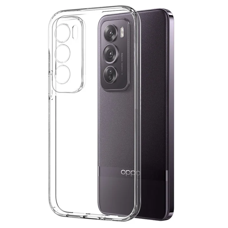 NORTHJO Para Oppo Reno12 Pro 5G (Global) Caso Claro Macio TPU Capa de Telefone com Filme de Tela Curva 3D