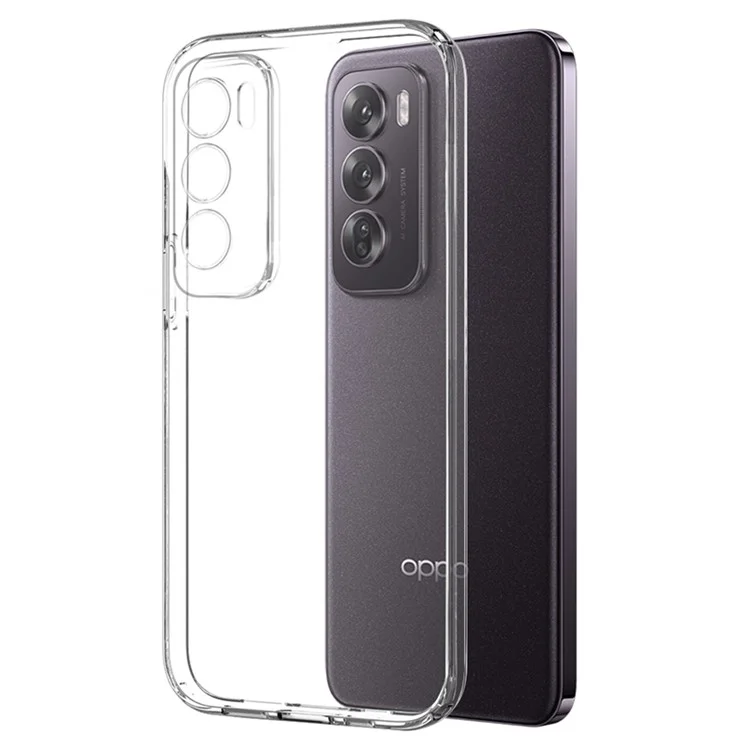 NORTHJO For Oppo Reno12 5G (Global) TPU Case Clear Phone Cover with 3D Curved Screen Film