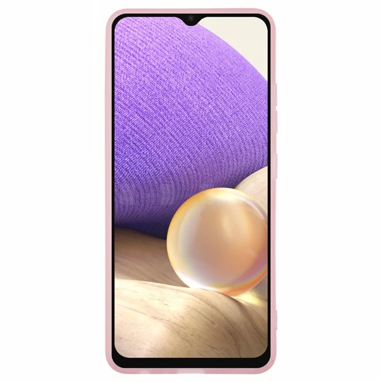 DKSM Series For Samsung Galaxy M32 5G  /  A32 5G Case Electroplated Camera Frame TPU Phone Cover - Transparent Pink