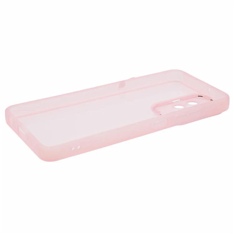 DKSM Series For Samsung Galaxy A13 4G Case Electroplated Camera Frame TPU Phone Cover - Transparent Pink
