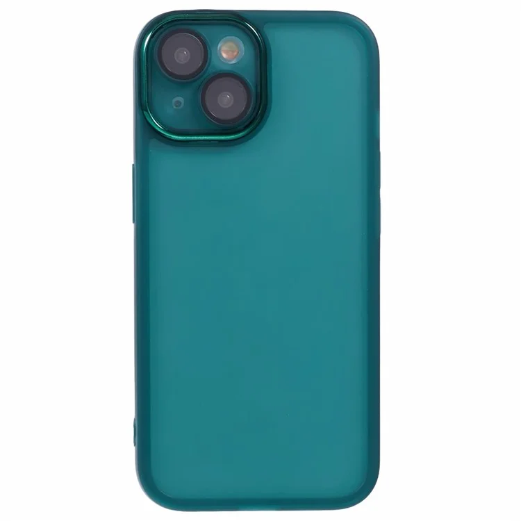 Funda para iPhone 13 de la serie DKSM, con marco de cámara electrolizado de TPU - Verde Ejército Transparente