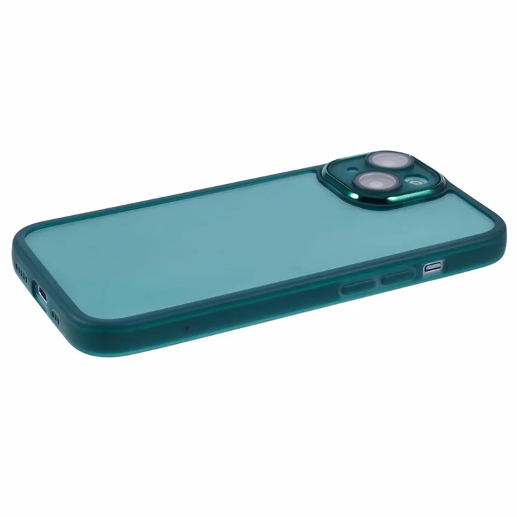 Funda para iPhone 13 de la serie DKSM, con marco de cámara electrolizado de TPU - Verde Ejército Transparente