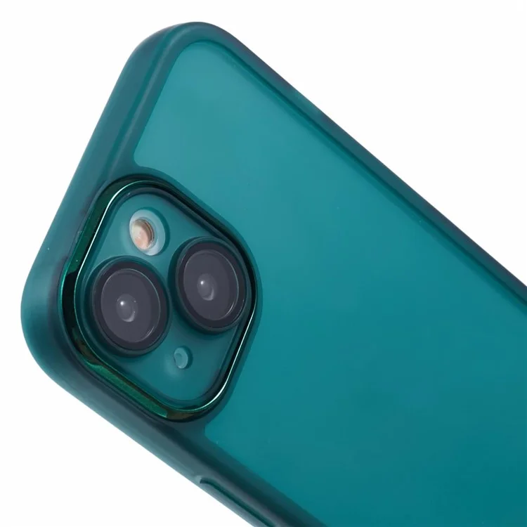 Funda para iPhone 13 de la serie DKSM, con marco de cámara electrolizado de TPU - Verde Ejército Transparente