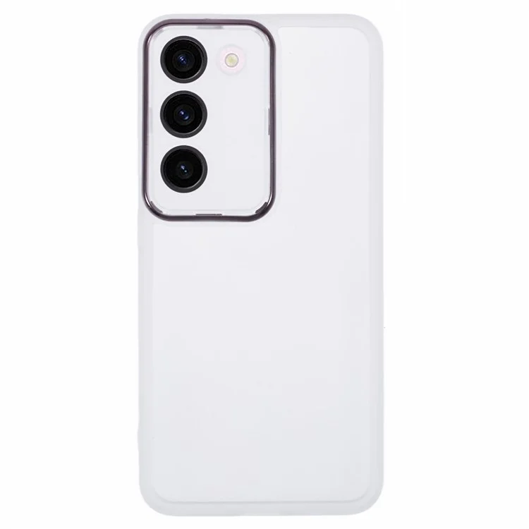 DKSM Series для Samsung Galaxy S23+ Чехол Electroplated Camera Frame TPU Phone Cover - Прозрачный Белый