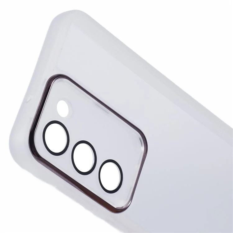 DKSM Series для Samsung Galaxy S23+ Чехол Electroplated Camera Frame TPU Phone Cover - Прозрачный Белый