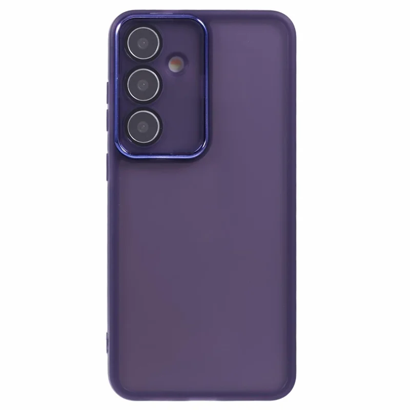 DKSM Series For Samsung Galaxy S24 Case Electroplated Camera Frame TPU Phone Cover - Transparent Purple