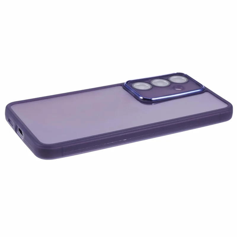 DKSM Series For Samsung Galaxy S24 Case Electroplated Camera Frame TPU Phone Cover - Transparent Purple