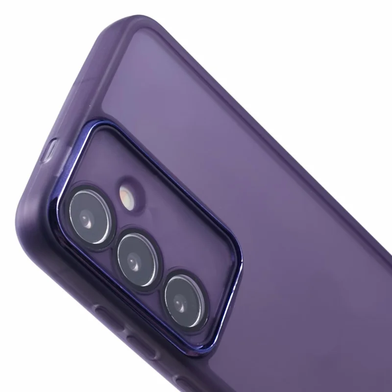 DKSM Series For Samsung Galaxy S24 Case Electroplated Camera Frame TPU Phone Cover - Transparent Purple