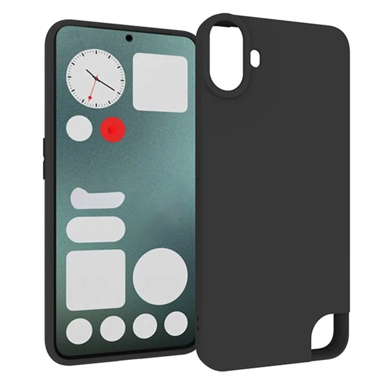 Для Nothing CMF Phone 1 Case Glossy TPU Anti-Scratch Phone Cover (Big Rear Lens Hole) - Black