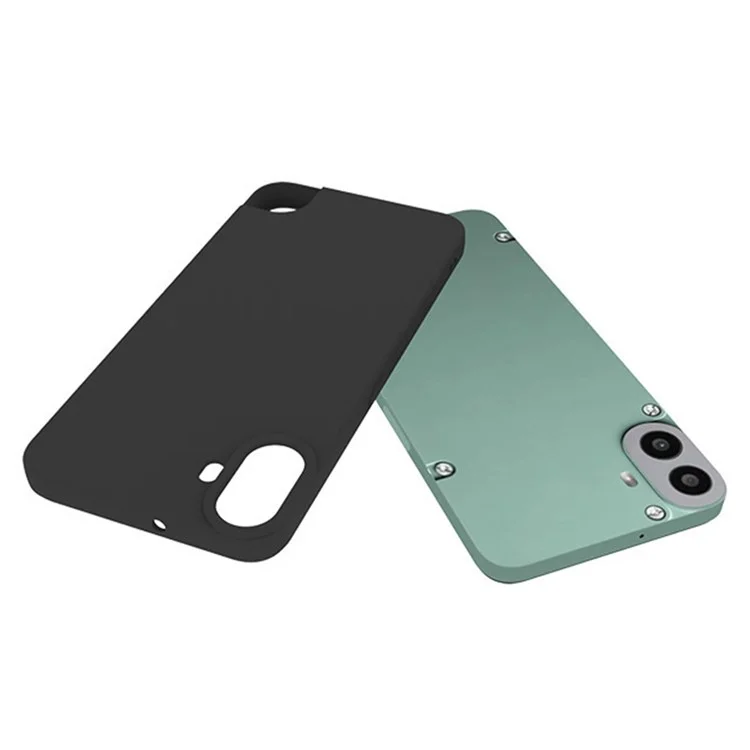 Для Nothing CMF Phone 1 Case Glossy TPU Anti-Scratch Phone Cover (Big Rear Lens Hole) - Black