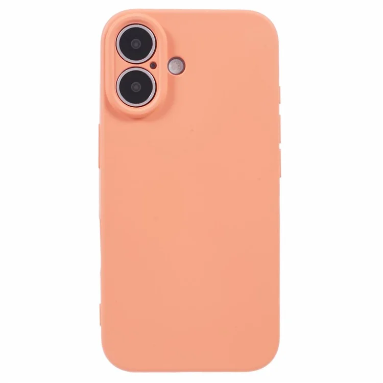For iPhone 16 Plus Case Soft Fiber Lining TPU Phone Cover Camera Lens Protection - Orange