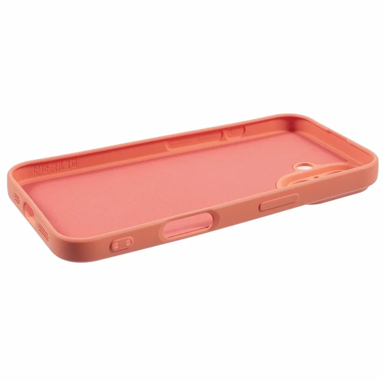 For iPhone 16 Plus Case Soft Fiber Lining TPU Phone Cover Camera Lens Protection - Orange