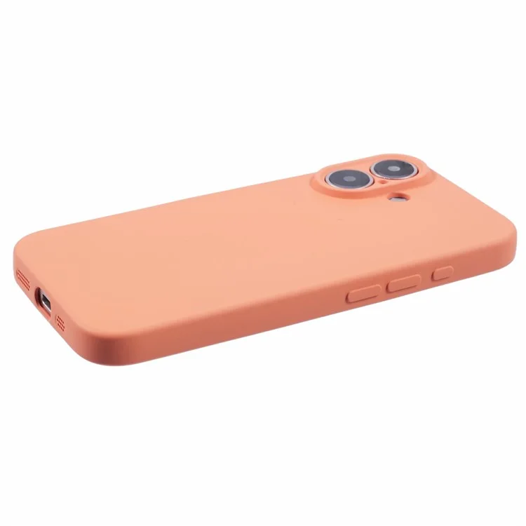For iPhone 16 Plus Case Soft Fiber Lining TPU Phone Cover Camera Lens Protection - Orange